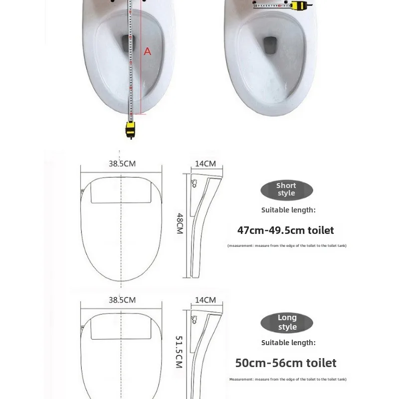 Automatic Open-Close Intelligent Toilet Seat Cover with Electric Heating and Instant Hot Water Jet