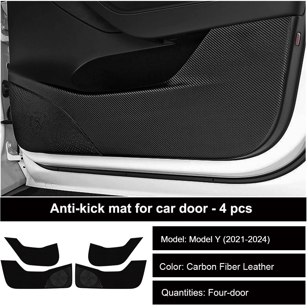 Anti-Kick-Pads für Autotüren für Tesla Model 3 Highland, Model Y Juniper YL 2021-2026, Schutzsticker für Handschuhfach, PU-Leder-Pads – Detail 14