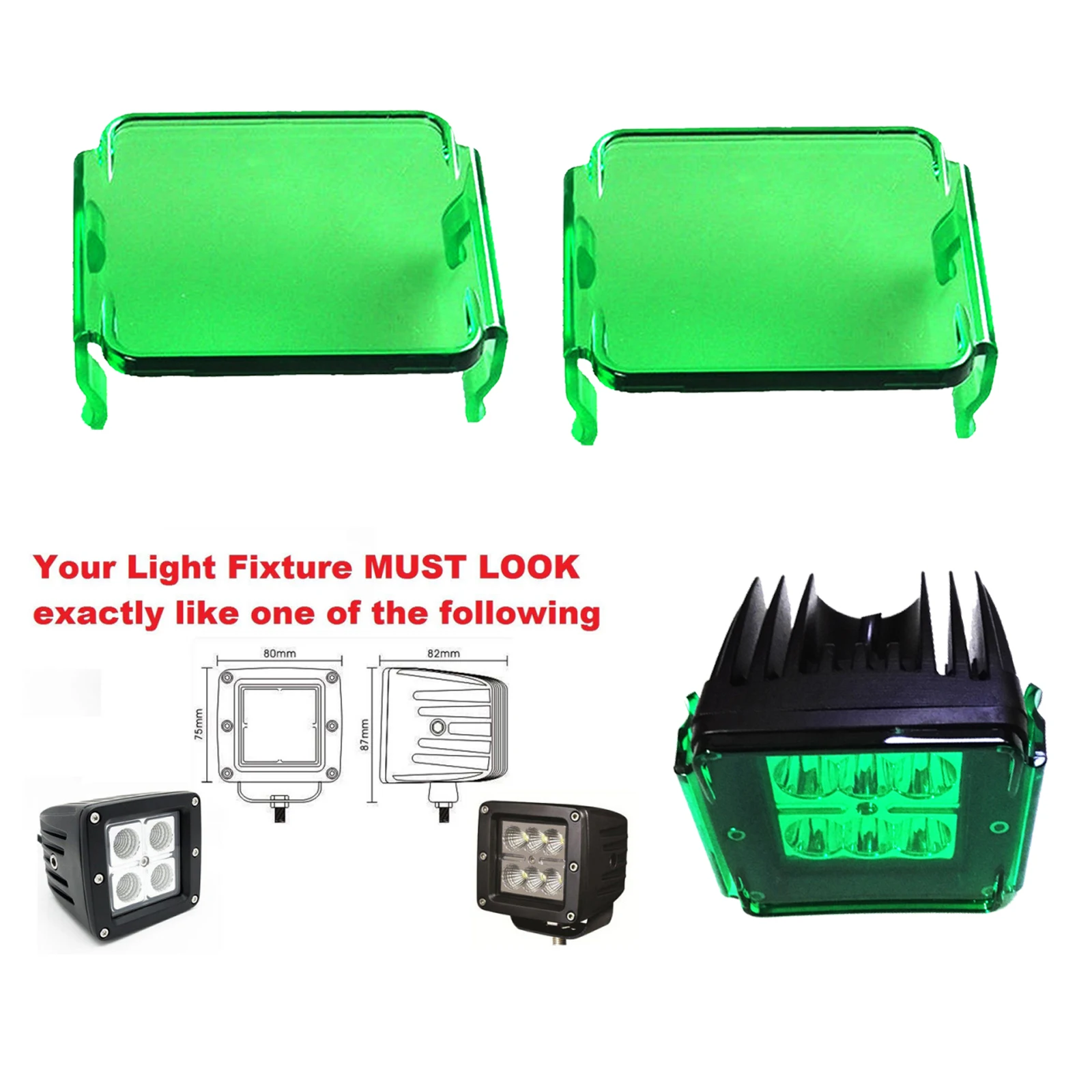 Led Light Bar Green Lens Cover Shell for 3\