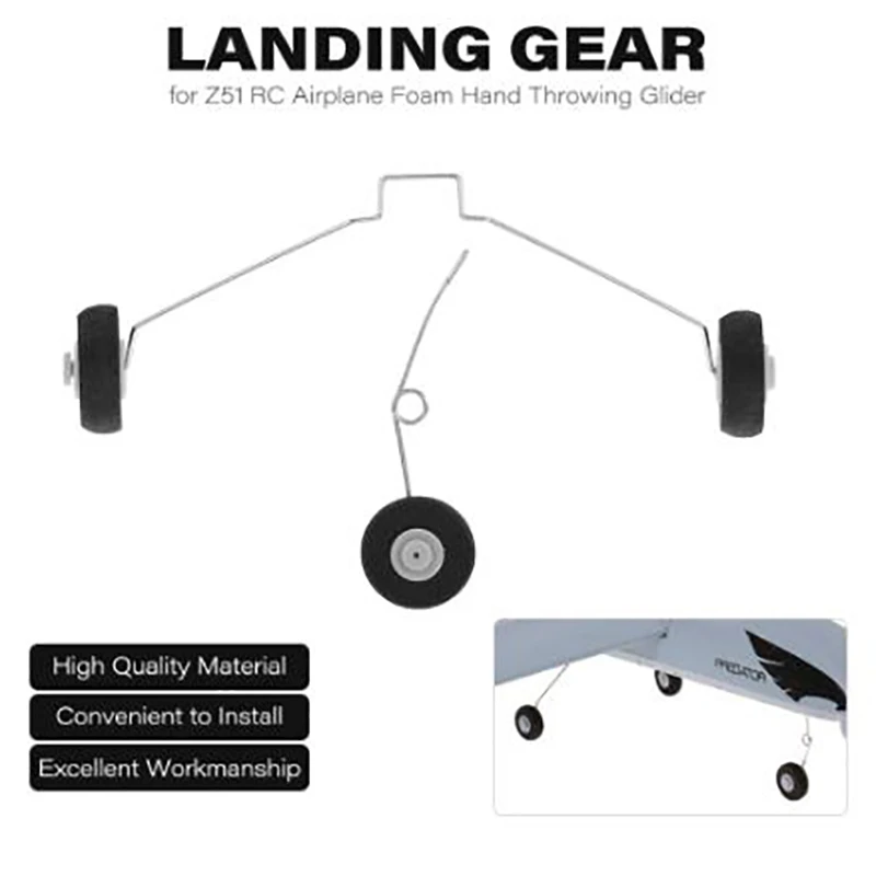 Metal Landing Gear w/Wheels for Z51 RC Airplane Foam Hand Throwing Glider Part Accessories