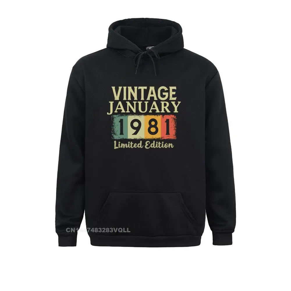 

Vintage January 1981 Birthday Limited Sweatshirts Summer Long Sleeve Faddish Hoodies Fitness Clothes For Men Summer Autumn