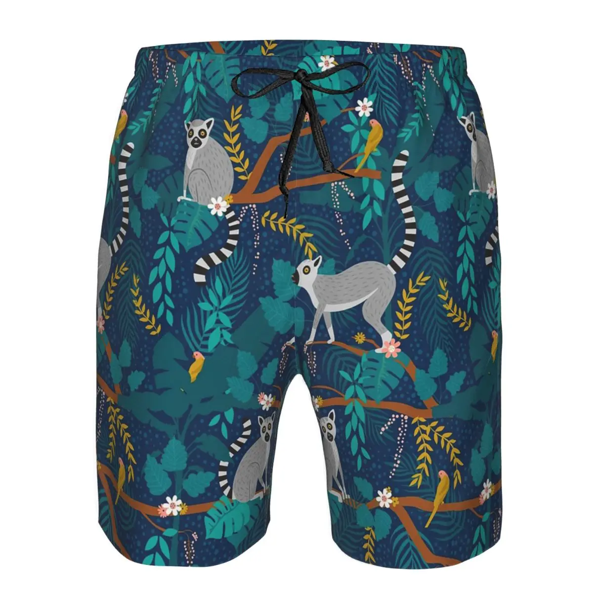 

Lemurs In A Blue Jungle Trunks Beach Board Shorts Casual Quick Dry Swim Summer Men Pants