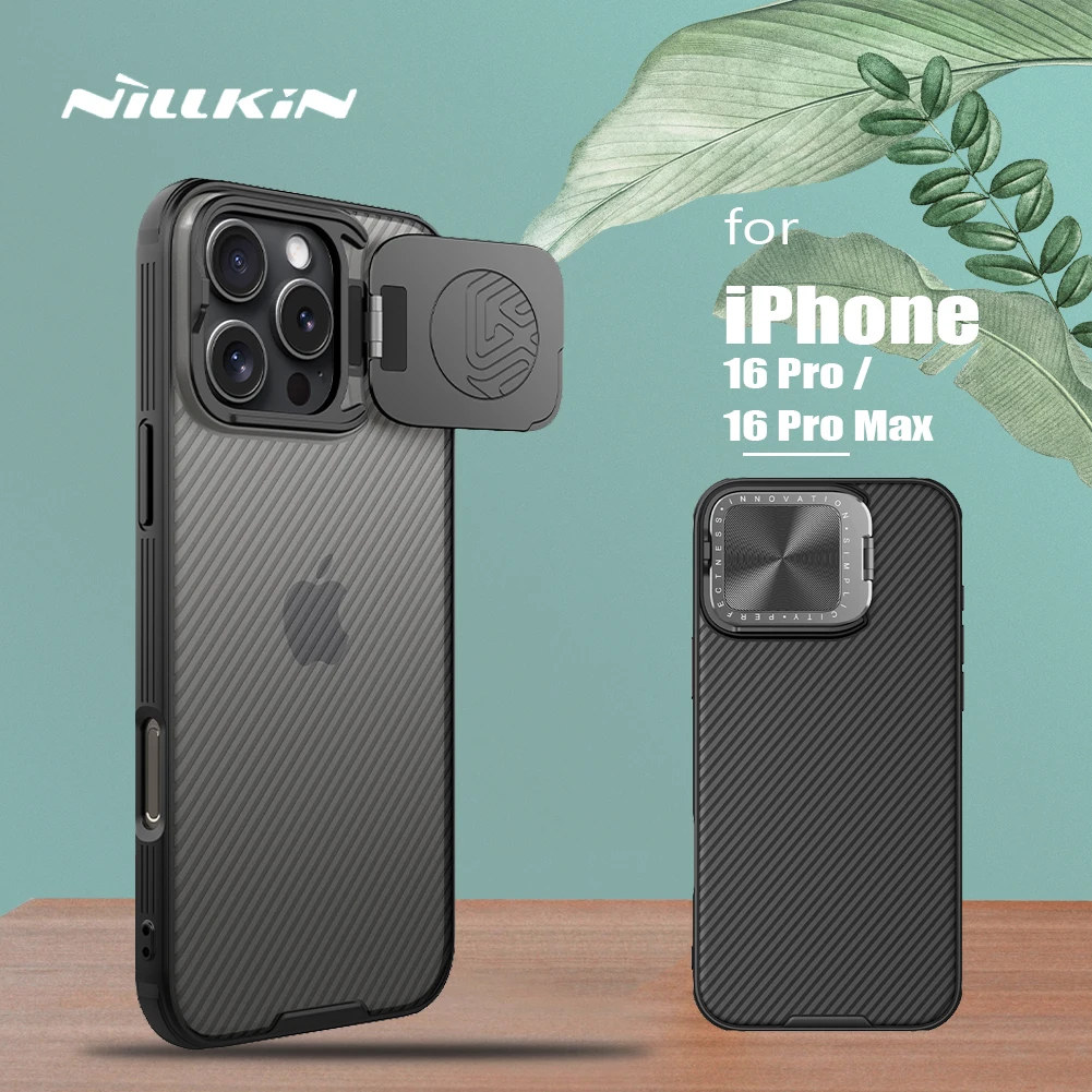 

For iPhone 16 Pro Max Nillkin Case CamShield Prop Lens Camera Stand Back Cover Protection for iPhone 16 Pro