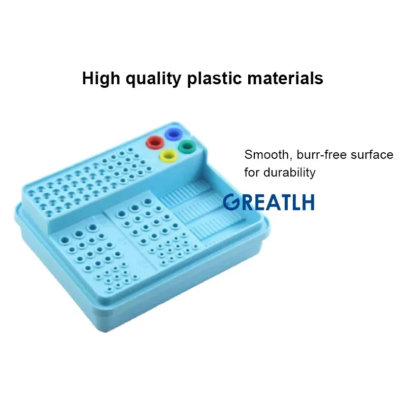 Plastic Dental Burs Box Drill Endo Files Sterilization Placement Case Holder Dental Clinic Supplies