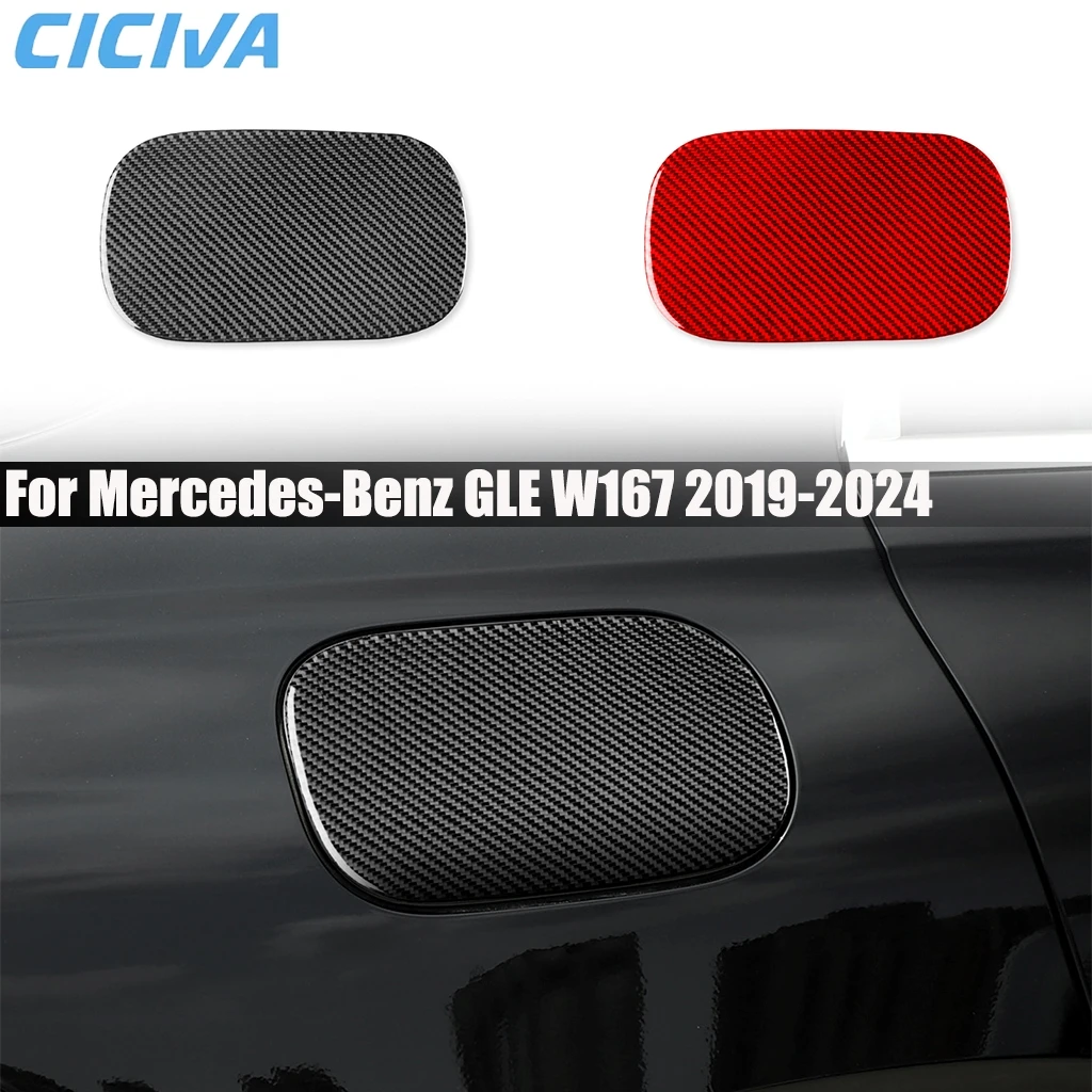 

Carbon Fiber Car Accessories Gas Fuel Cap Decorative Panel Exterior Cover Trim Sticker For Mercedes-Benz GLE W167 2019-2024