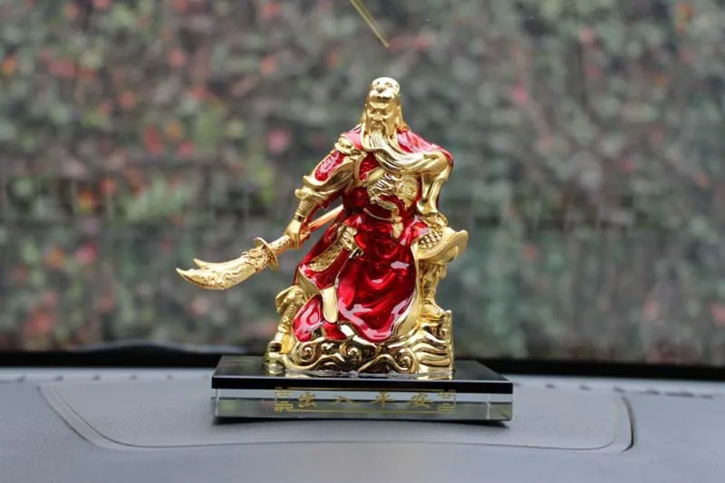 Wholesale HOME CAR Decorative ornament Good luck RED God of wealth GUAN GONG Recruit bring FENG SHUI statue