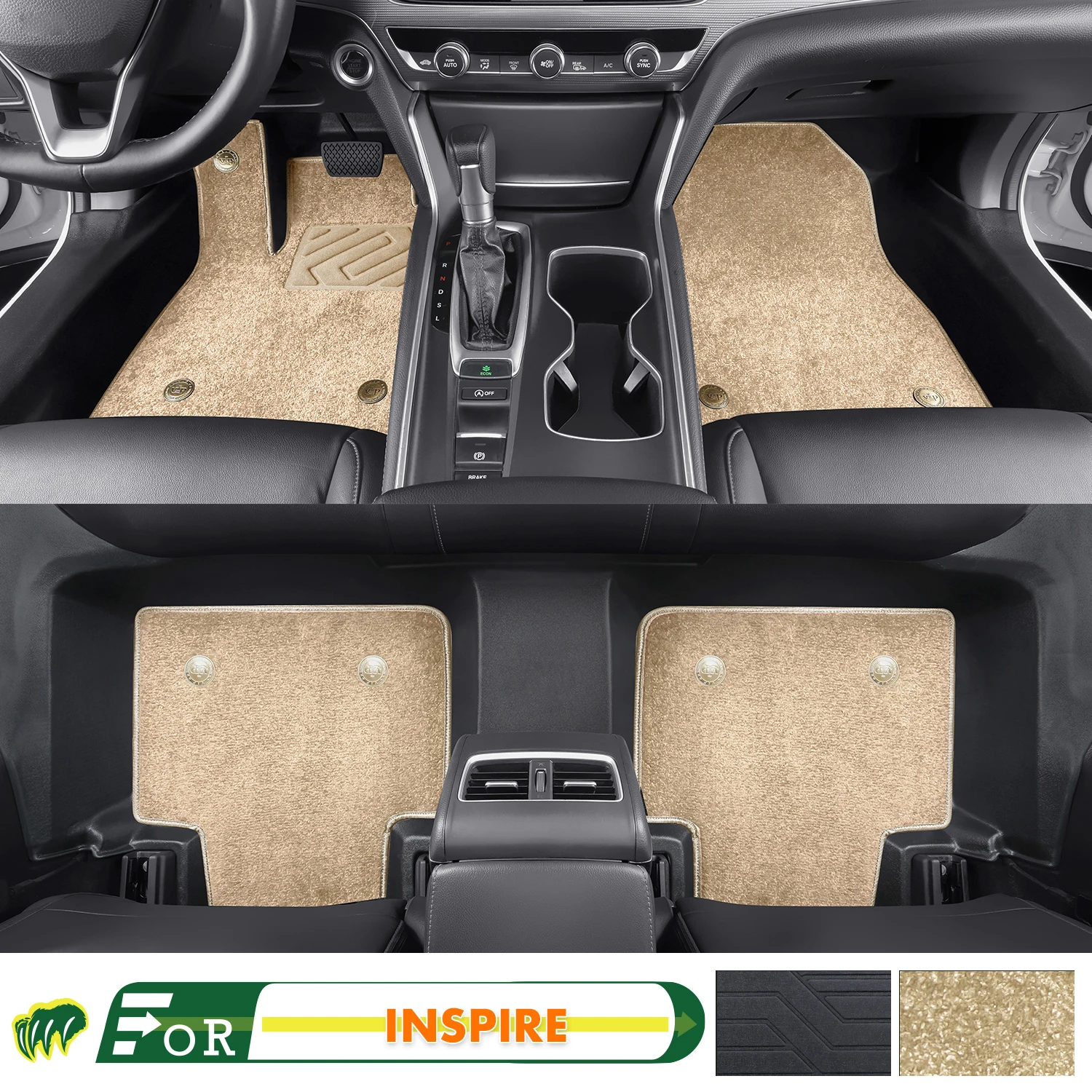 Left-hand Drive Car Floor Mat For  Honda INSPIRE 2018-2022 Full Surround Foot Mat Automotive Floor Mat Interior Floor Liner