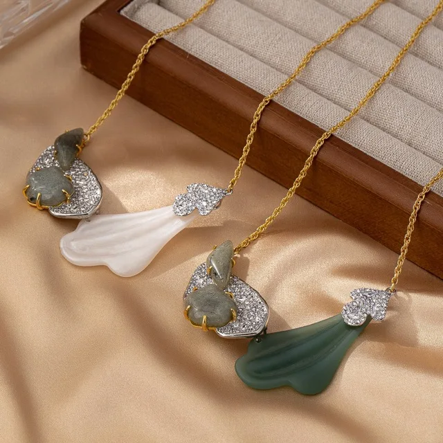Original Design Copper Gold Plated Diamond Necklace