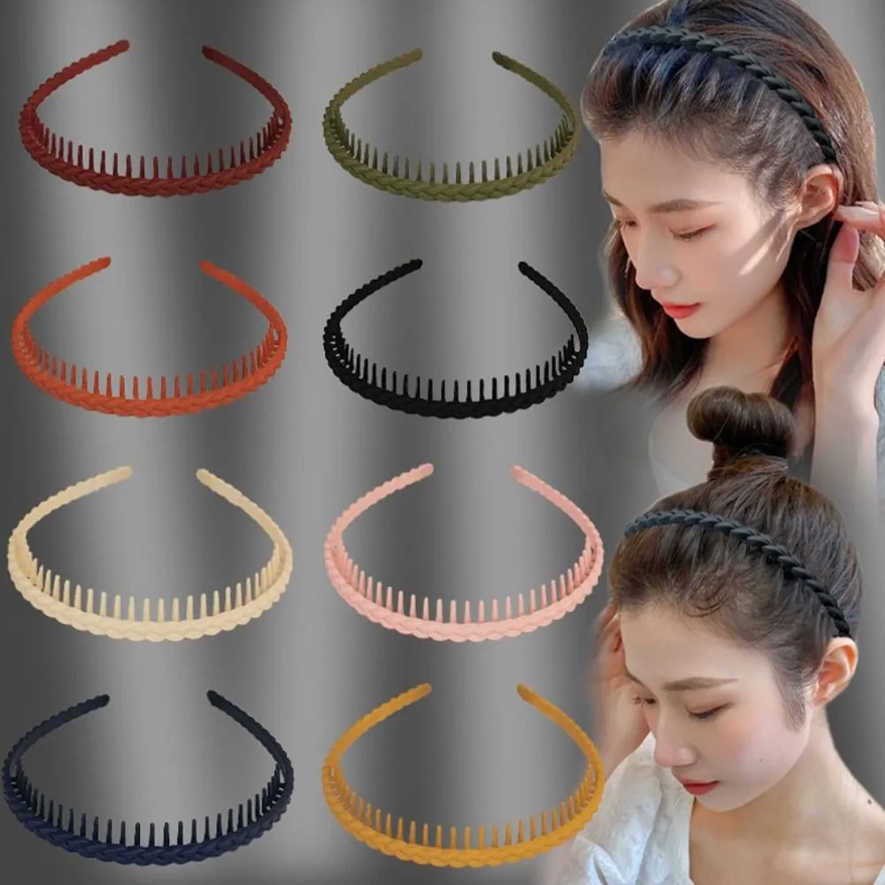 Simple Acrylic Teeth Matte Hair Hoop Korean Style Solid Color Non-slip Hairband Headband Headdress Make Up