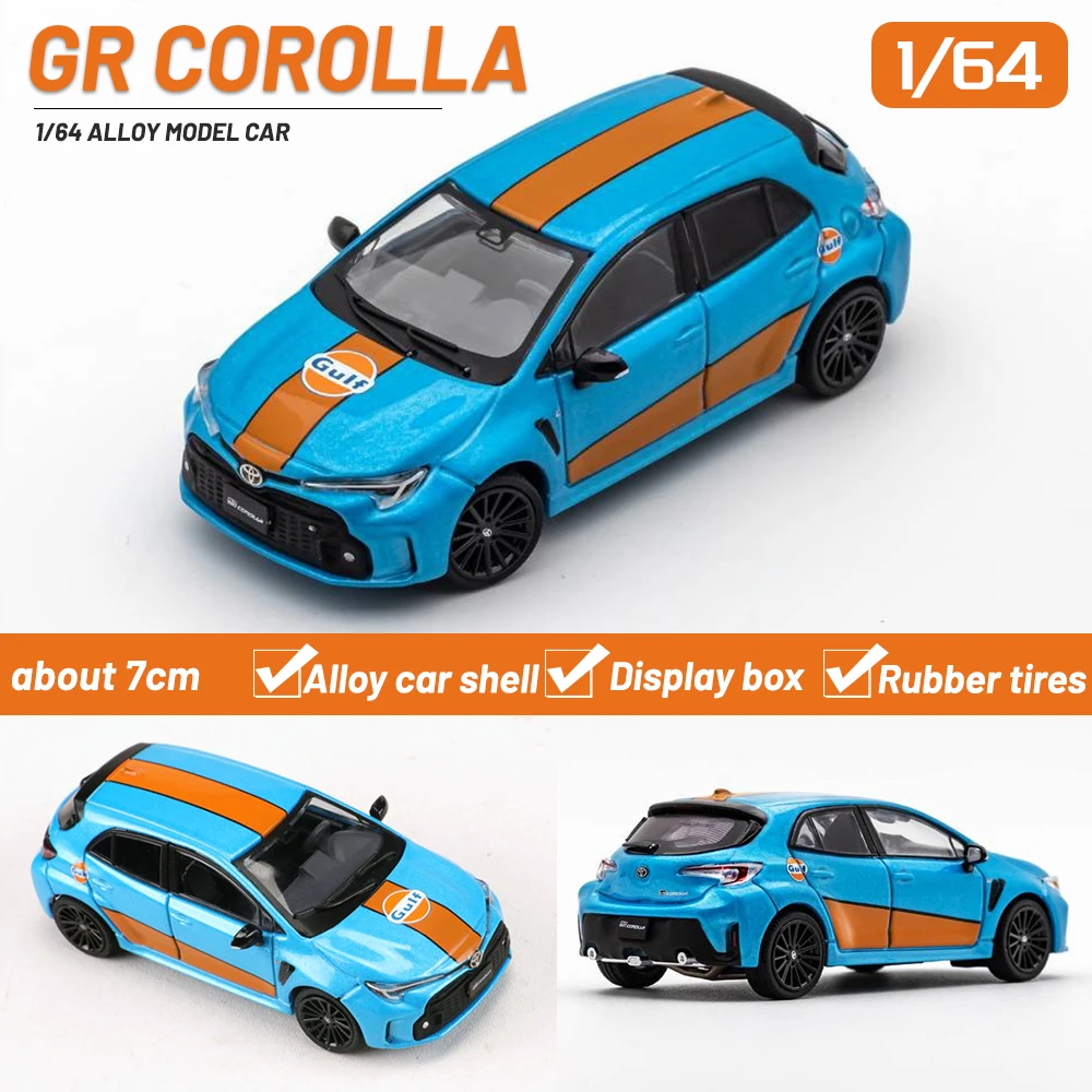 GCD 1/64 Corolla GR Modelauto's Voertuig Diecast Car Collection Toy Station Voertuig met displaydoos