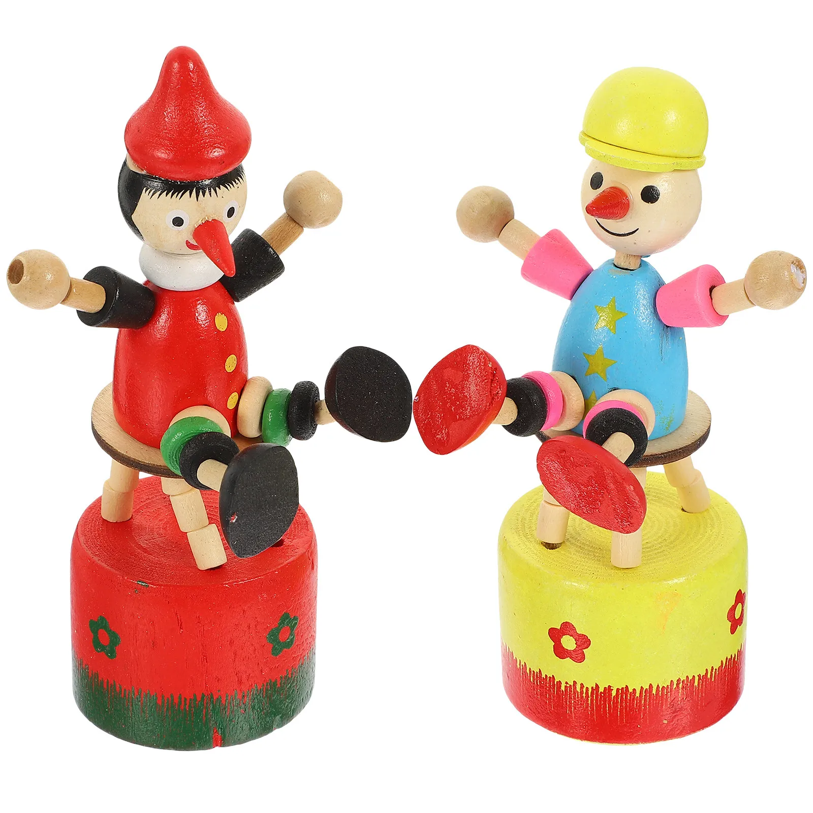 

2Pcs Adorable Wooden Clown Ornament Desktop Decoration Creative Table Accent for Living Room Window Shelf Art Lover Gift Clown