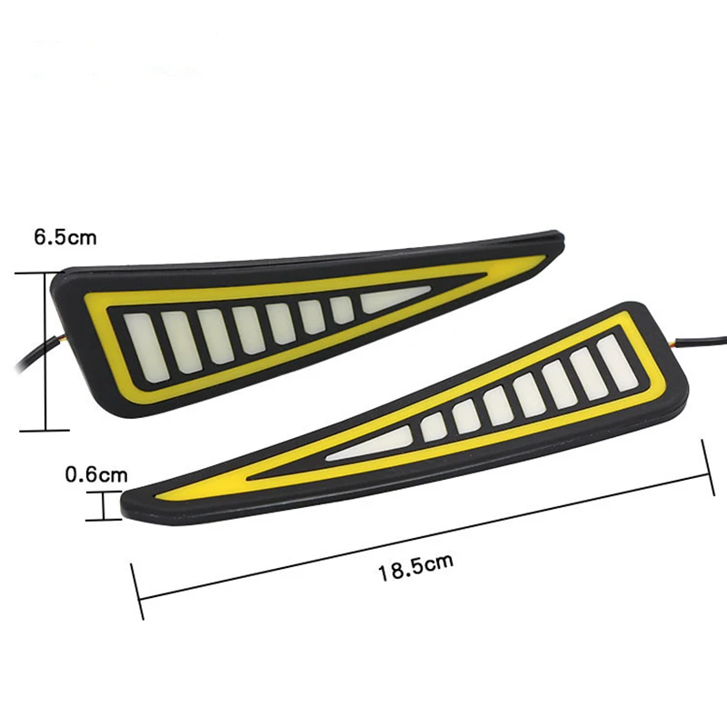 

EURS 2pcs Car LED Silicone Waterproof DRL Strips COB LED Automobile Daytime Running Light Bumper Light Strip Medium Lights