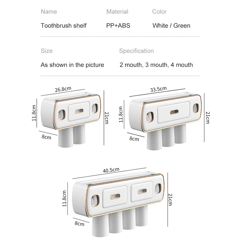 Magnetic Adsorption Toothbrush Holder Inverted Wall-Mounted Toothbrush Rack Double Squeezer Multifunctional Storage Rack