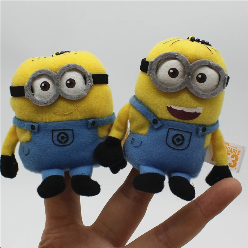 Despicable Me 3 Kevin Bob Minions Doll Keychain Cute Minion plush finger puppet Children'0s Toy Party Gift