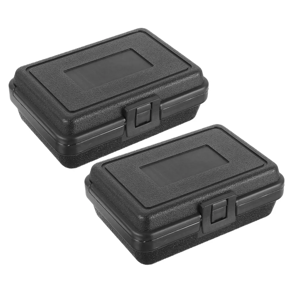 

2Pcs Portable Waterproof Tool Box Hardware Tools Organiser Case Container Plastic Black Small Size Lightweight Efficient Storage