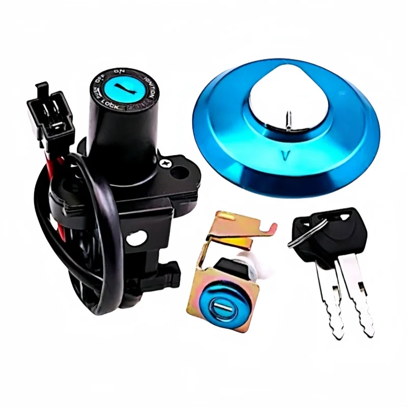 

Fuel Gas Cap Ignition Switch Seat Lock with Key Kit For Honda XL125V Varadero 2001-2006 35010-KPC-640 35100-KPC-640