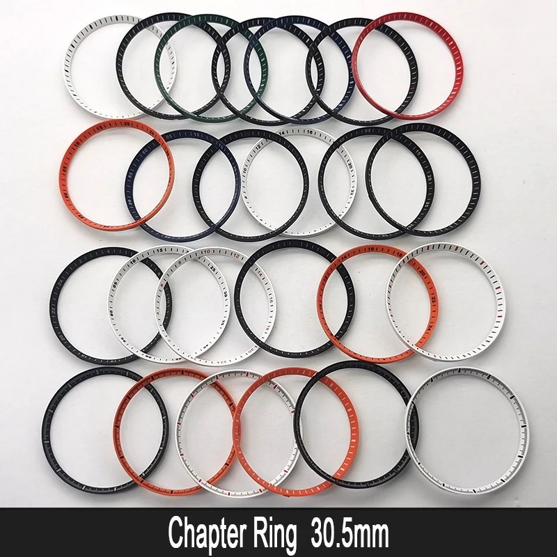 

30.5mm SKX007 Watch Case Chapter Ring Fits Seiko SKX009 SRPD Case Multiple Colour Inner Ring NH35 NH36 Men's Case Refit Parts