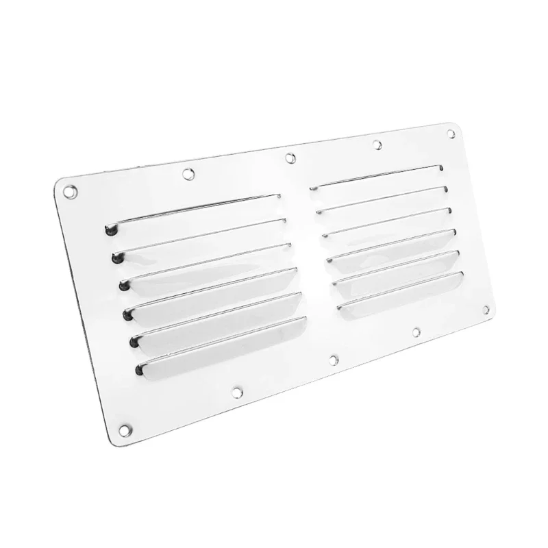 Air Venting Panel Stainless Rectangular Louvered Vent Grille for Marine Yacht-RV