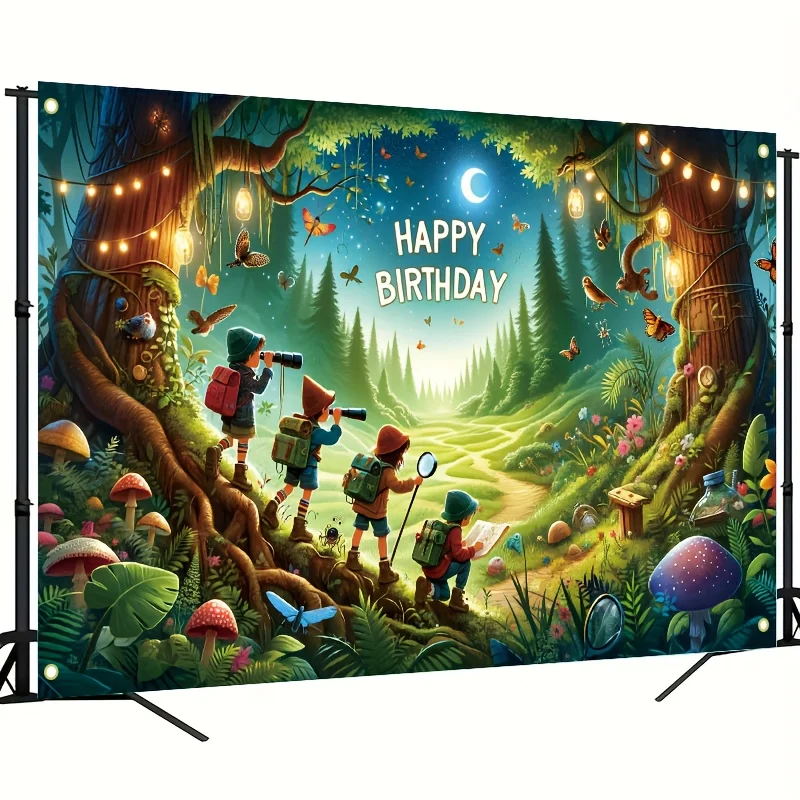 Enchanted Forest Photo Backdrop Fairy Tale Wonderland Backdrop Banner ​Kids Birthday Party Baby Shower Photography Background