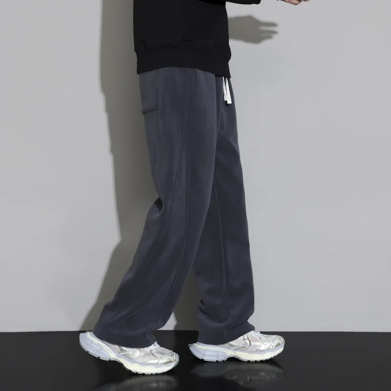 2023 New Winter Guard Pants Men's Thickened, Warm, Casual Loose Flat Pants