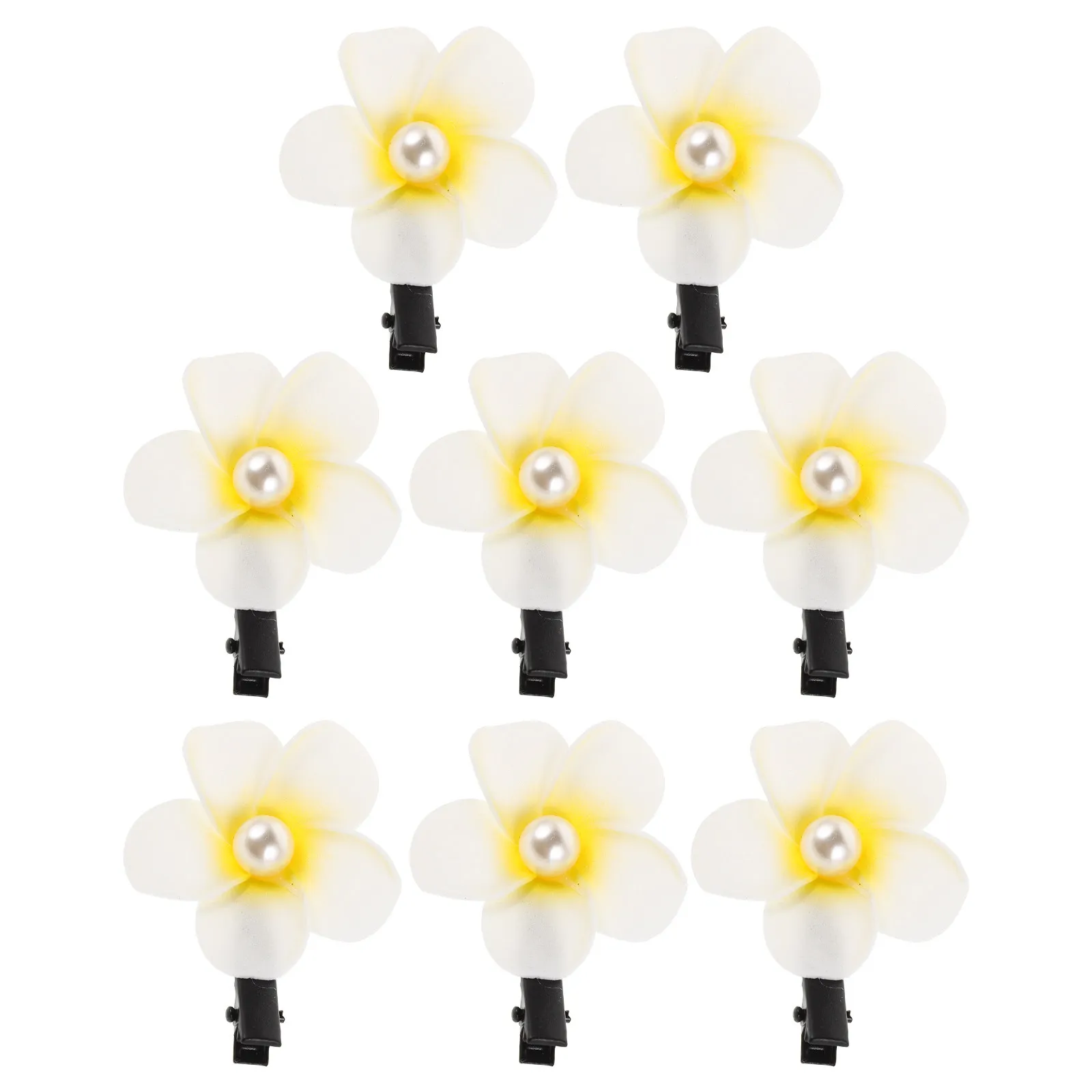 

8pcs Plumeria Flower Hair Clips Barrettes For Women Tropical Beach Party Hair Accessories Lightweight Durable