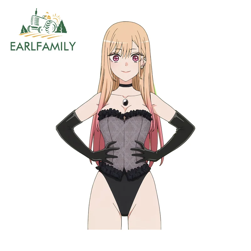 EARLFAMILY Kitagawa Marin Bikini Car Stickers Standing Posture Car Styling Decal Exquisite Vinyl Car Stickers And Decals