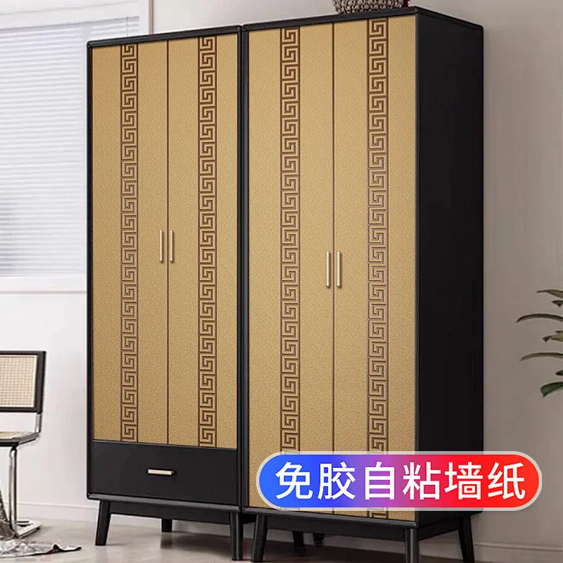 ملصق على الطراز الصيني ورق حائط ذاتي اللصق لباب خزانة الملابس وشاشة زجاجية لتجديد أثاث المهجع