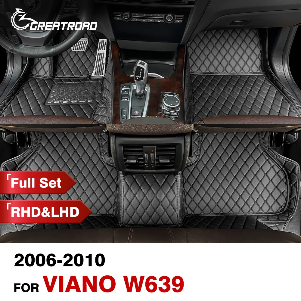 Car Floor Mats For Mercedes Benz Viano W639 2006 2007 2008 2009 2010 Custom Auto Foot Pads Carpet Cover Interior Accessories