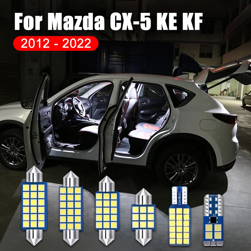 For Mazda CX-5 CX5 CX 5 KF KE 2012-2018 2019 2020 2021 2022 6PCS Car LED Reading Lights Glove Box Lamps Trunk Bulb Accessories