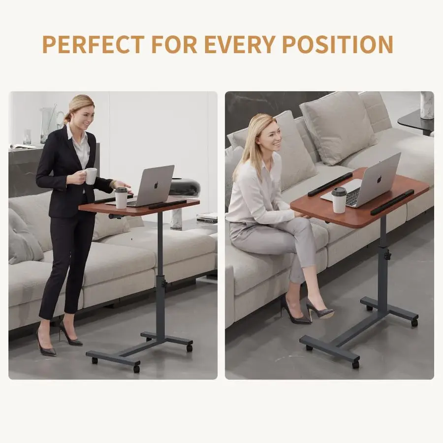 Overbed Bedside Table with Wheels, Medical Hospital Bed Table, Computer Stand for Bed Side, Rolling Tray for Hospital and Home