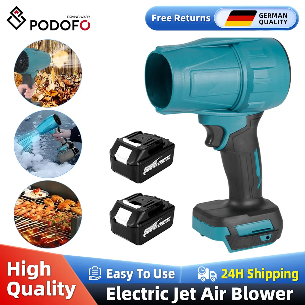 Podofo 200 M/S soplador eléctrico Turbo inalámbrico ventilador Turbo Jet ventilador violento secador de coche herramienta de soplado de polvo de mano