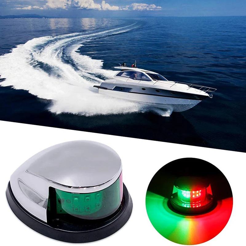 

12V DC LED Boat Lights Red & Green Bow Navigation Light IP68 Sailing Signal Light