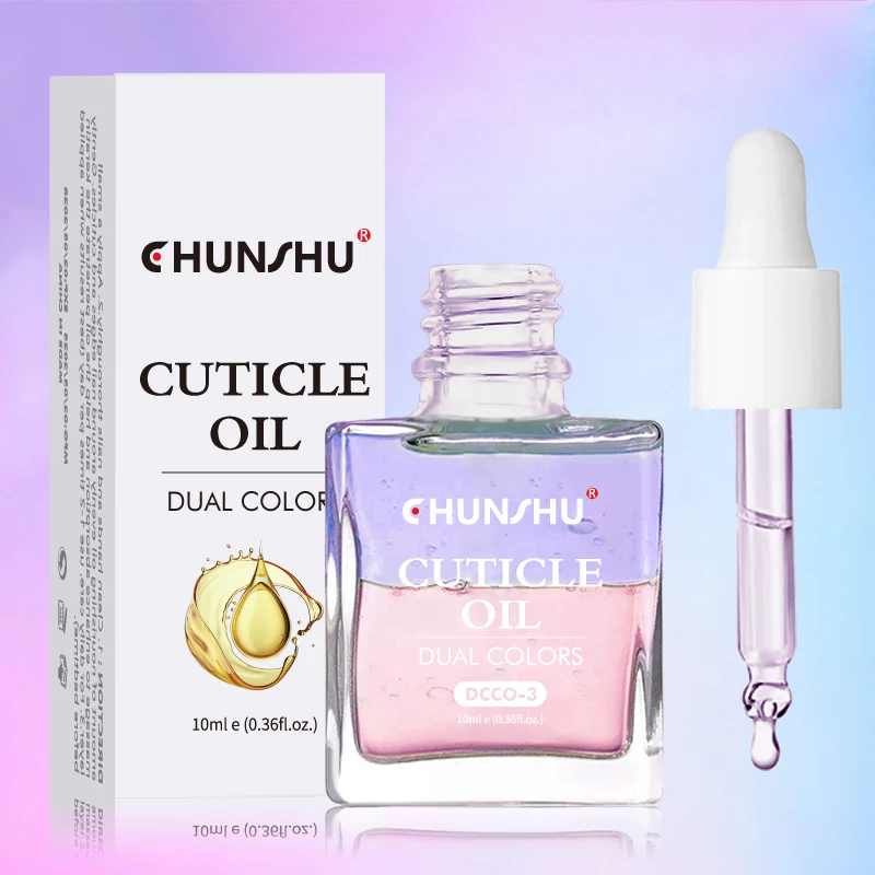 CHUNSHU 10 ミリリットル二層カラーキューティクルオイルジャスミンの香りの修復治療爪強化マニキュアネイルケア皮膚保護