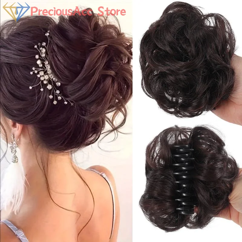 Synthetischer Lockiger Haarknoten-Clip, Flauschiges Haarteil für mehr Volumen, für Frauen, Pferdeschwanz, Hochsteckfrisur, Styling-Accessoire, für den täglichen Gebrauch und Partys