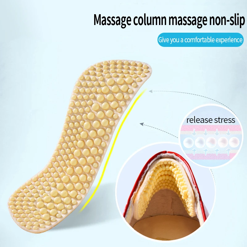 3Pairs Soft Silicone Shoe Insoles Heel Stickers Anti-slip Wear-resistant Foot Heel Posts Half Yard Pad Fit Massage Pain Relief