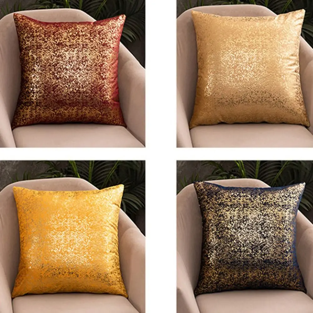 45x45cm Snowflake Bronzing Pillow Cover Microfiber Soft Velvet Cushion Cover Nordic Style Rectangular Throw Pillow Case Pillow