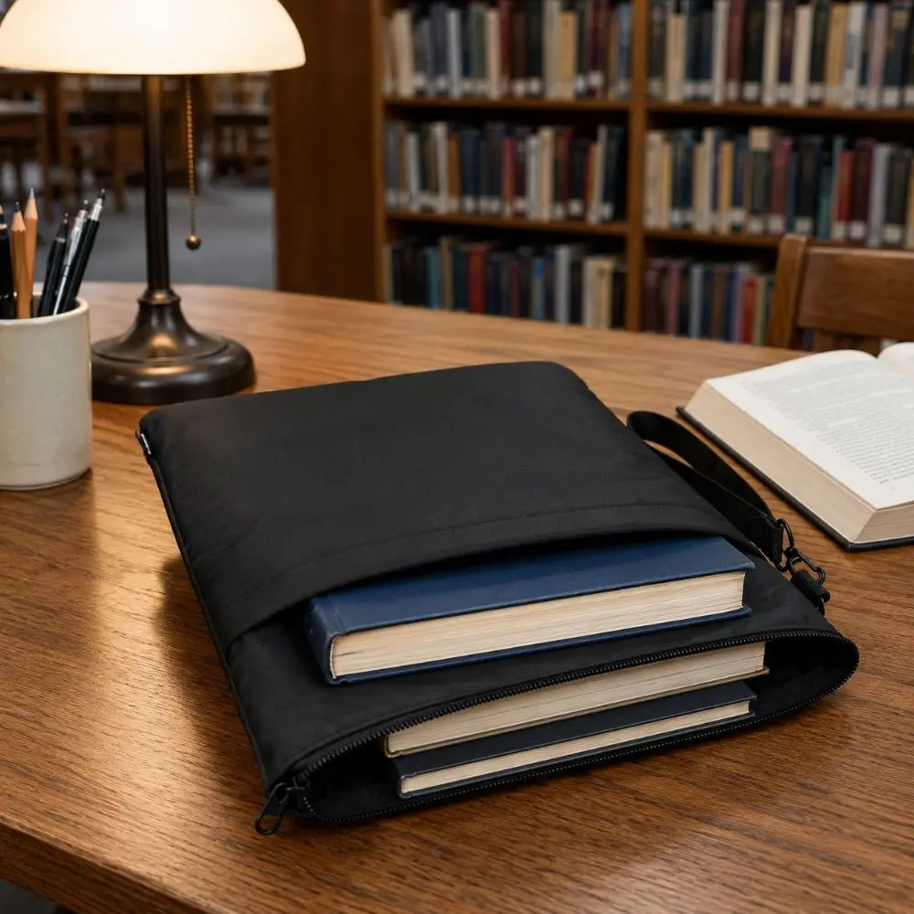 with Zipper Book Sleeves Lightweight Portable Book Protector Pouch Water-resistant Stain-resistant Book Covers for Women Teacher