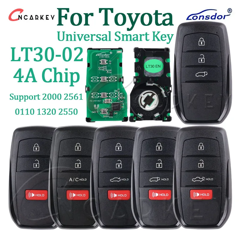 Universal Key Car Smart Fob For Toyota Corolla Levin Allion Camry Support 2000 2561 0110 1320 2550 4A Chip Lonsdor LT30-02 PCB