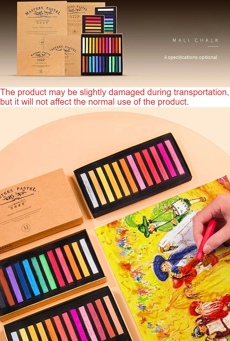12/24/36/48 Farben Soft Pastel Masters Coloured Crayon Chalk Drawing Coloring Art Supplies – Detail 3