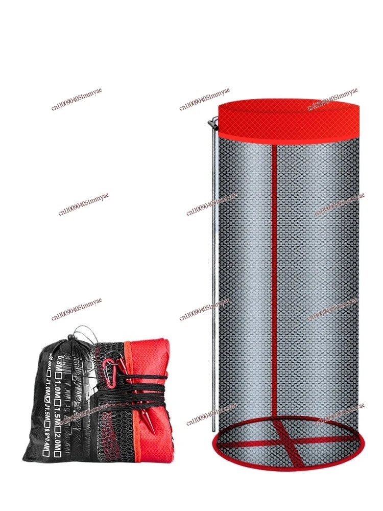 

Folding fish guard for portable wild fishing, fish net pocket