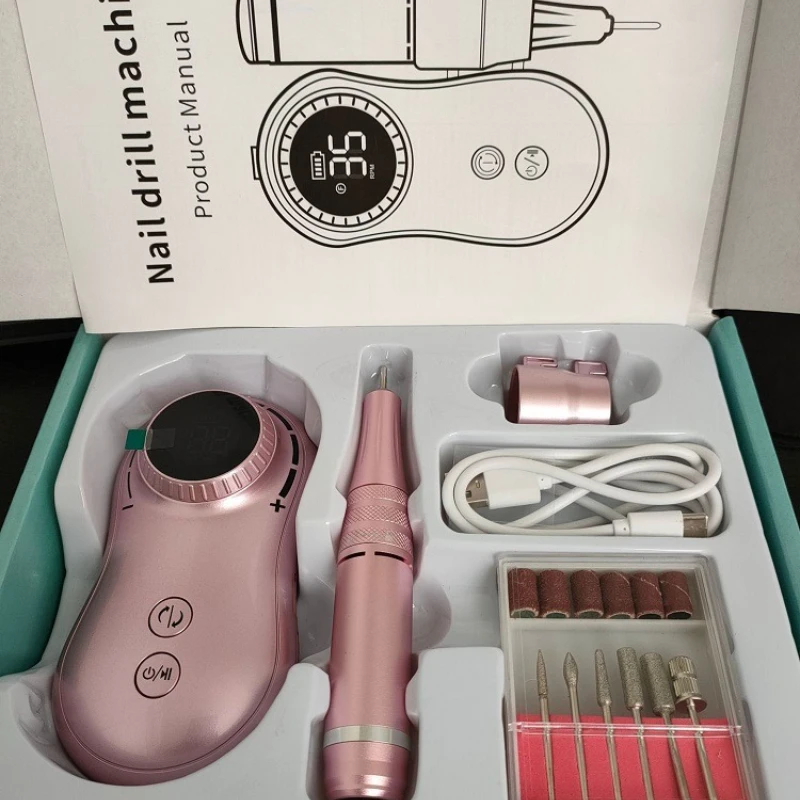 Electric Nail Drill, 35000RPM Portable Nail Drill, Professional Rechargeable Nail E-File, for Acrylic Nails Gel Polishing