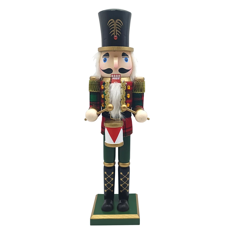 

Christmas Nutcracker Decoration Soldier Figurine Wooden Ornaments Plaid Home Decor Holiday Gift LL0067