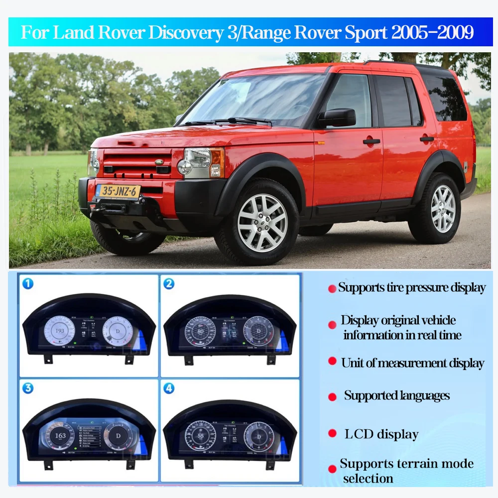 

Digital Instrument Cluster For Land Rover Discovery 3 /Range Rover Sport 2005-2009 Speedometer,Dashboard,CarPlay Virtual Cockpit