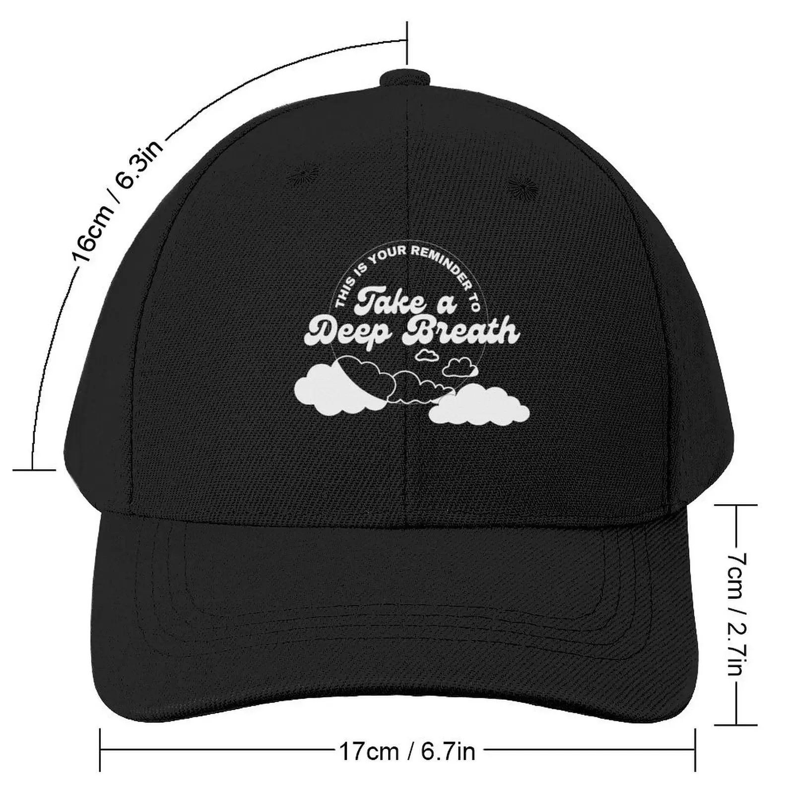 Take a Deep Breath Baseball Cap Fishing cap black Boy Child Women's