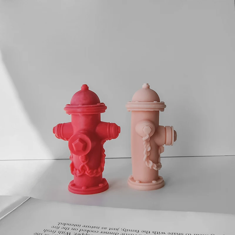 3D Fire Hydrant Silicone Mold DIY Aromatherapy Candle Plaster Simulation Fire Hydrant Gypsum Resin Home Decor Craft Mould