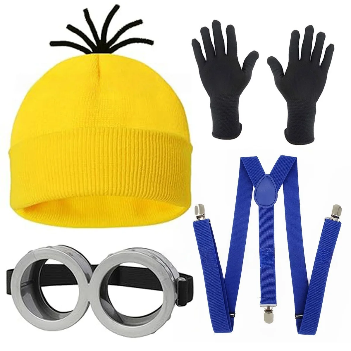 Minions personage kostuum hoed gele gebreide muts creatieve wintermuts cosplay Minions hoed