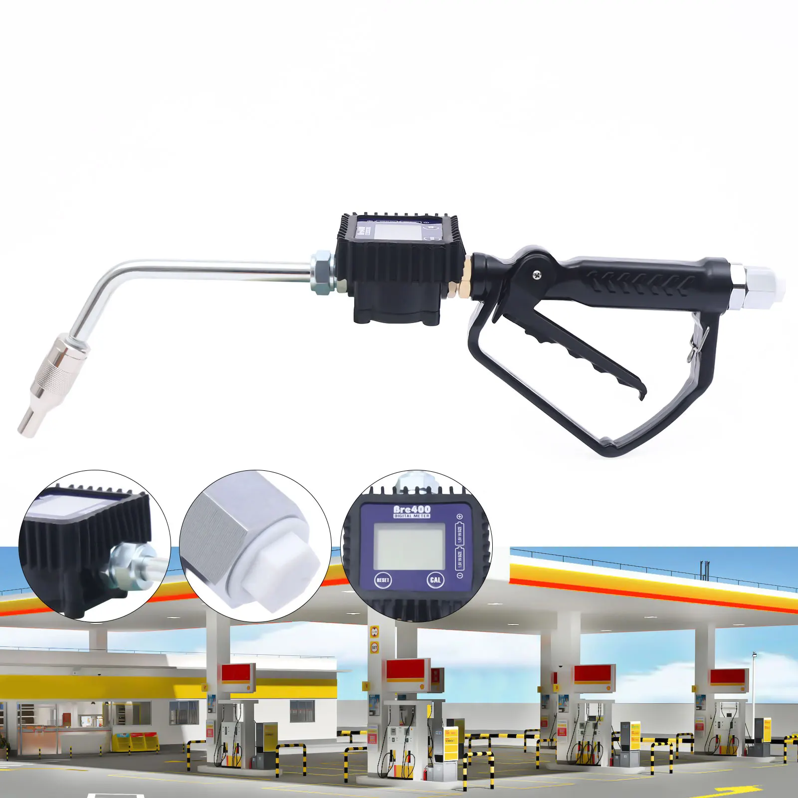 

Iron Digital Metering Fuel Oil Gun Digital Petrol Oil Fluid Dispenser Pump Anti Leakage Dispensing Nozzle for Diesel Kerosene