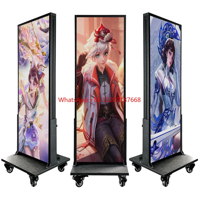 P4 Outdoor HD Vertical LED Screen WiFi Programmable LED Advertising Sign 14'(W)X39