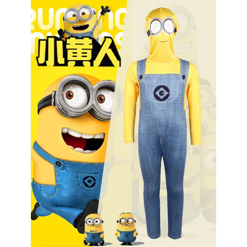 Anime Minions Full Family Cosplay Costume Boy Girl Dress Jumpsuits Kids Adult Masquerade Despicable Me Carnival Party Dress Up