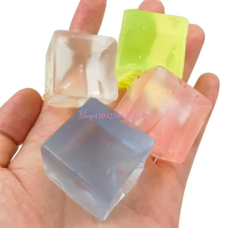 R6FD Squeezable Toy TPR Balls Little IceCube Soft  Toy Child Teens Anxiety Toy